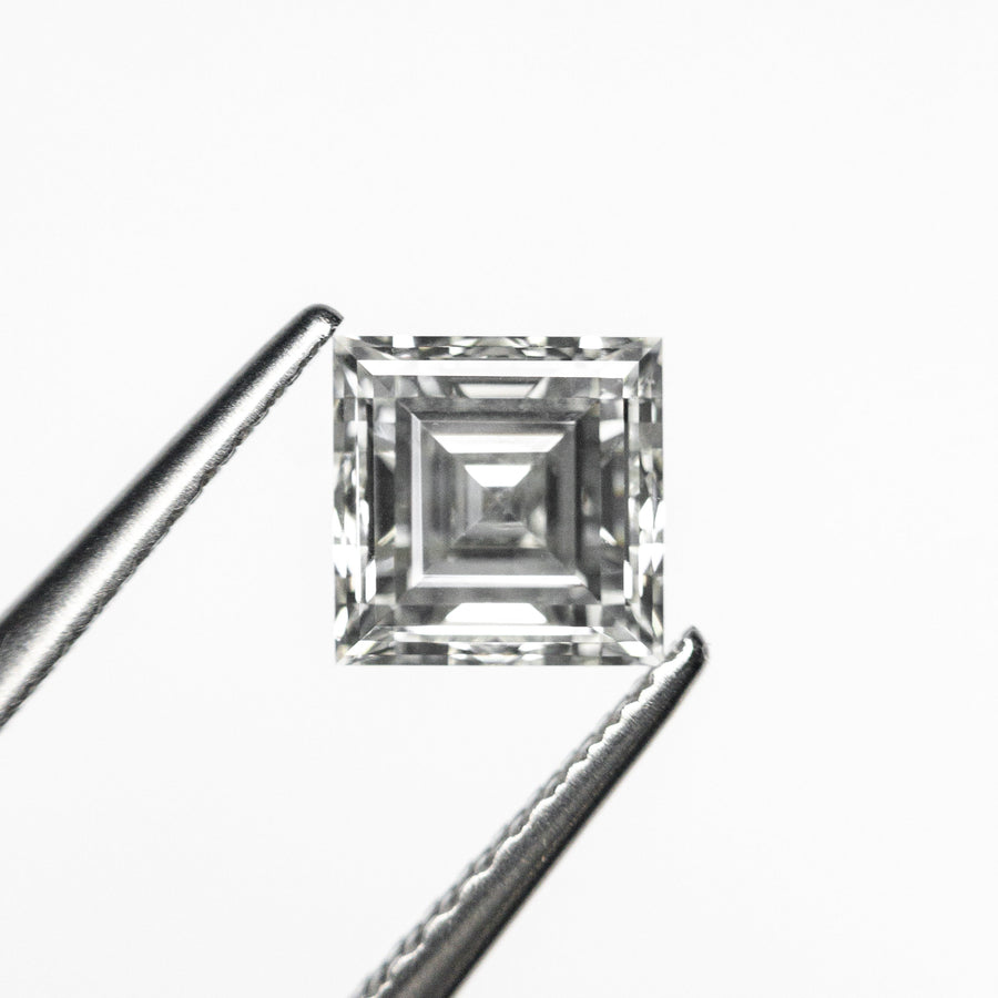 The 0.84ct 5.39x5.39x3.12mm GIA H VS2 Carré Step Cut 23034-01 by East London jeweller Rachel Boston | Discover our collections of unique and timeless engagement rings, wedding rings, and modern fine jewellery. - Rachel Boston Jewellery