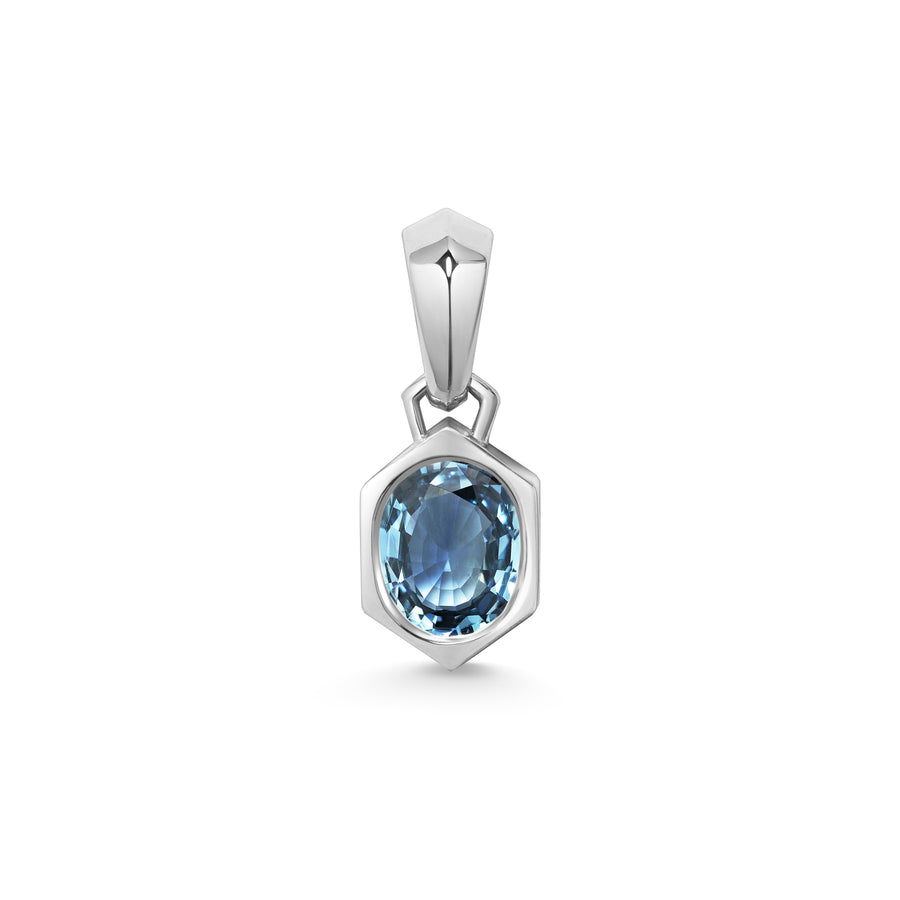 The Chunky Charm Pendant - Sapphire 2.30ct by East London jeweller Rachel Boston | Discover our collections of unique and timeless engagement rings, wedding rings, and modern fine jewellery. - Rachel Boston Jewellery