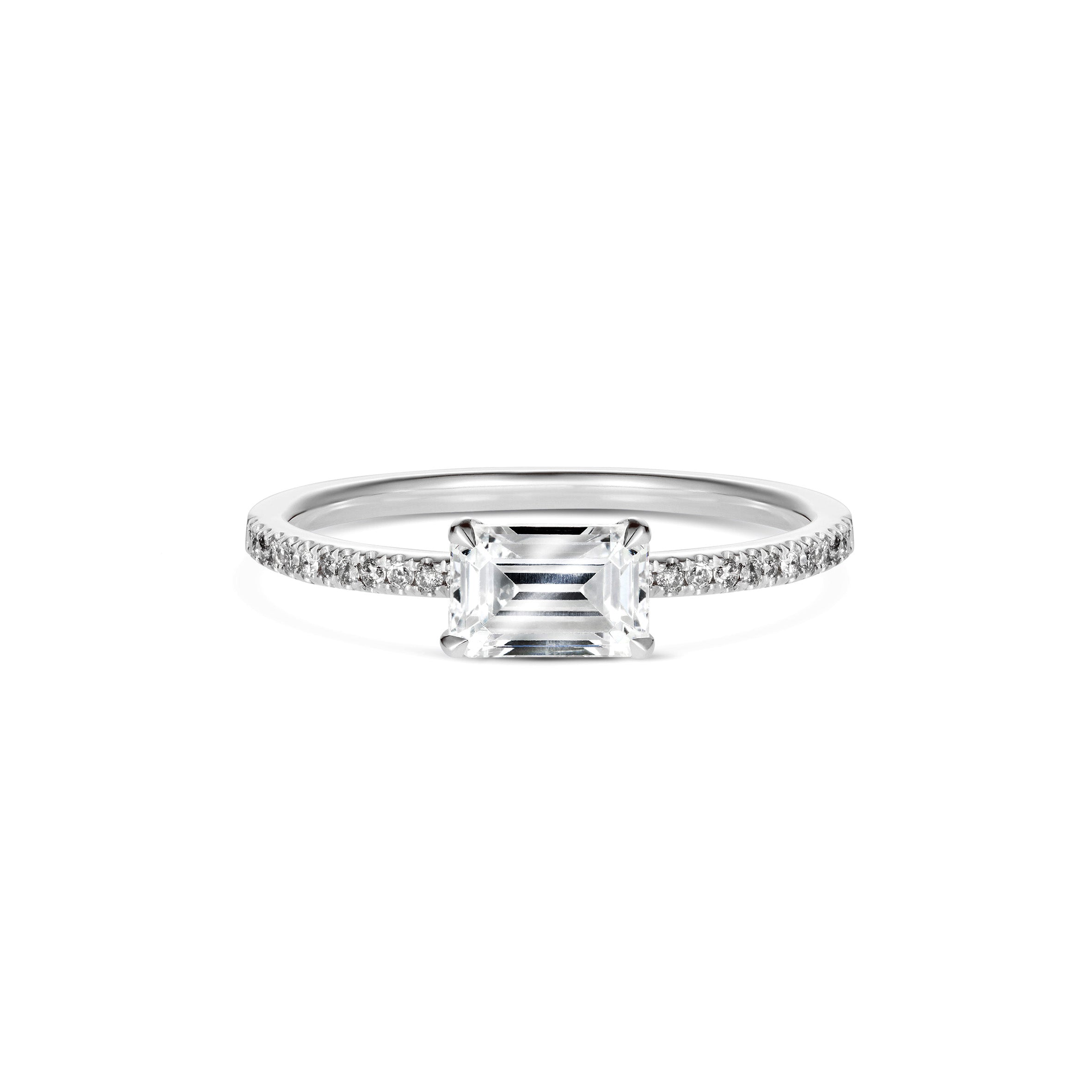 Small emerald cut hot sale diamond ring