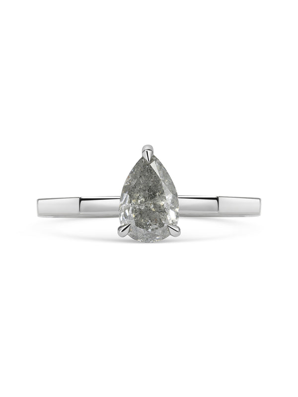 Grey Pear Deco Ring - Rachel Boston Jewellery