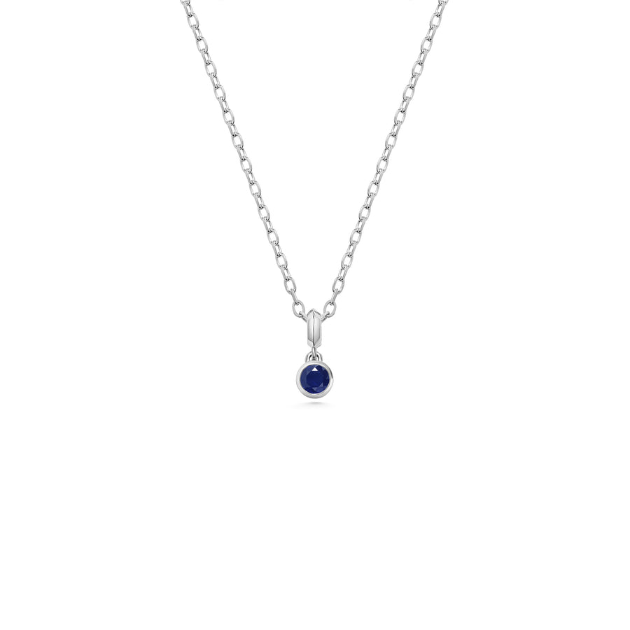 The LARGE DROPLET SAPPHIRE NECKLACE by East London jeweller Rachel Boston | Discover our collections of unique and timeless engagement rings, wedding rings, and modern fine jewellery. - Rachel Boston Jewellery