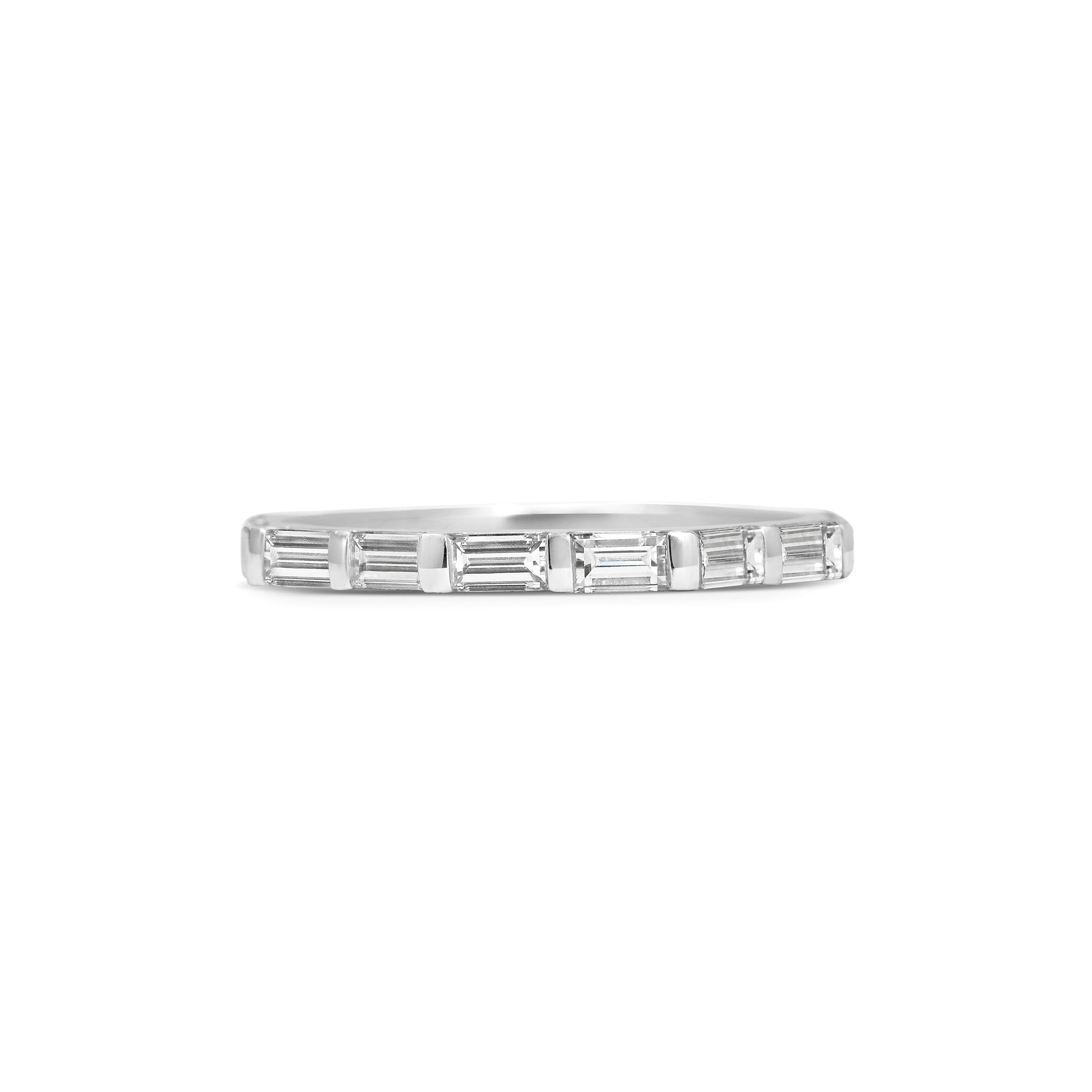 Baguette wedding band on sale platinum