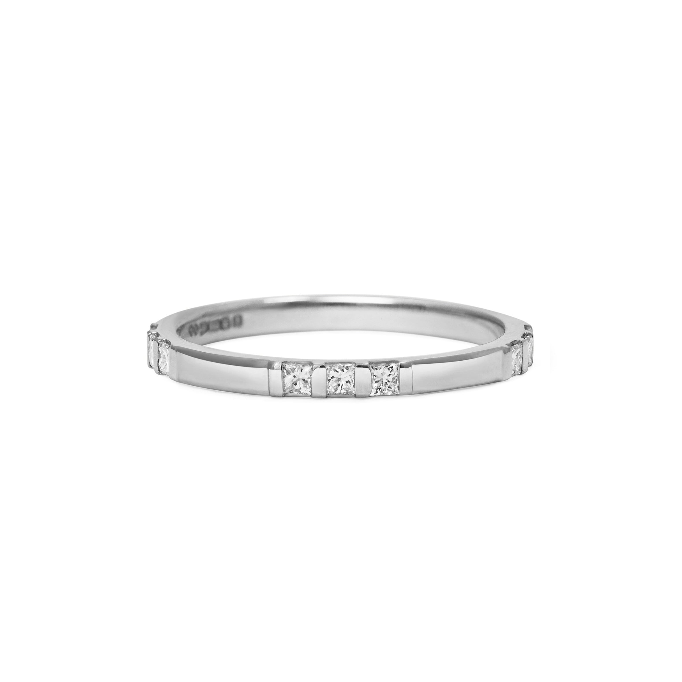 Square cut deals wedding bands